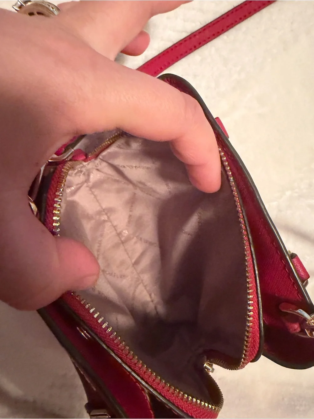 Women's Burgundy Studded Leather Crossbody Bag